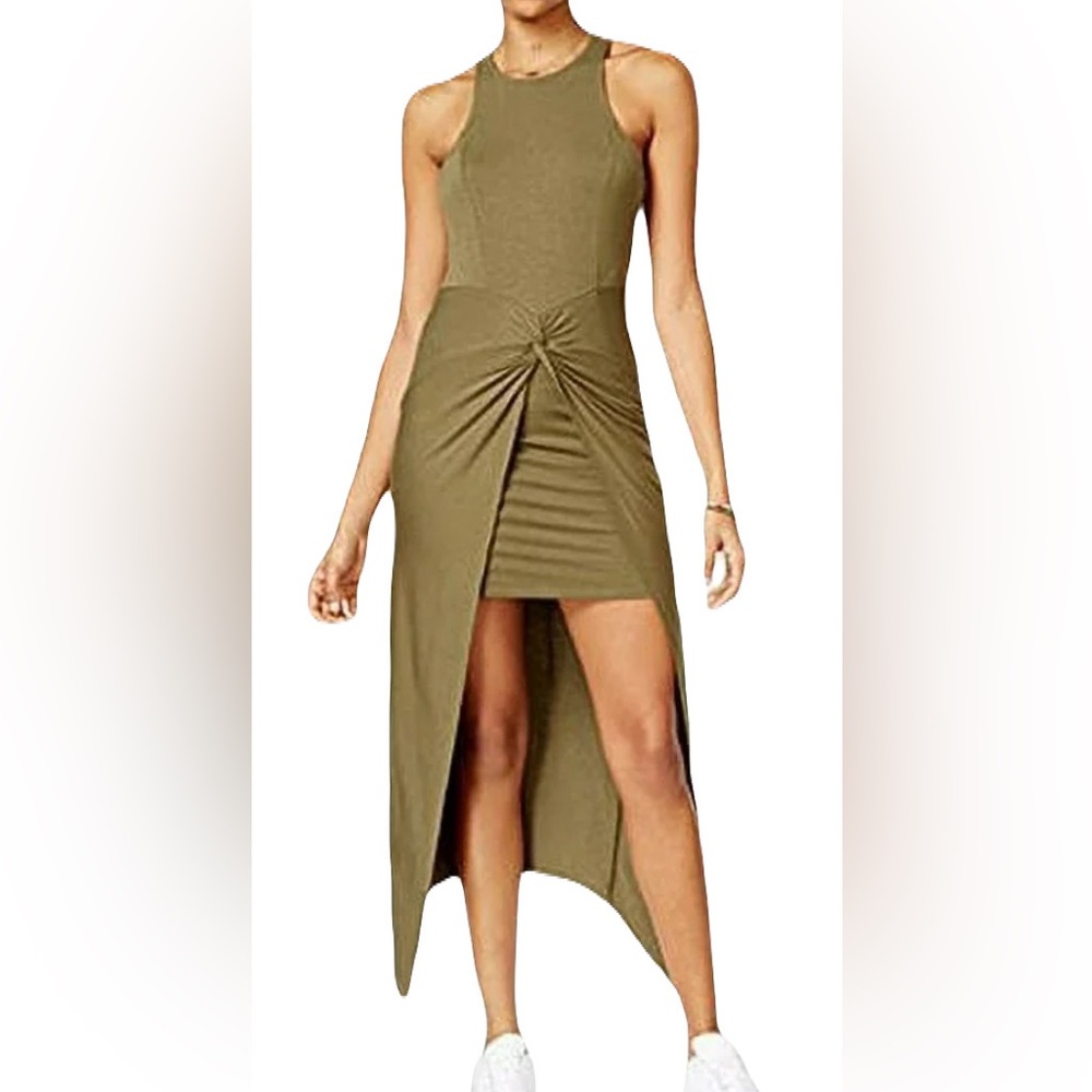 Material Girl ribbed maxi-mini tan/cream dress